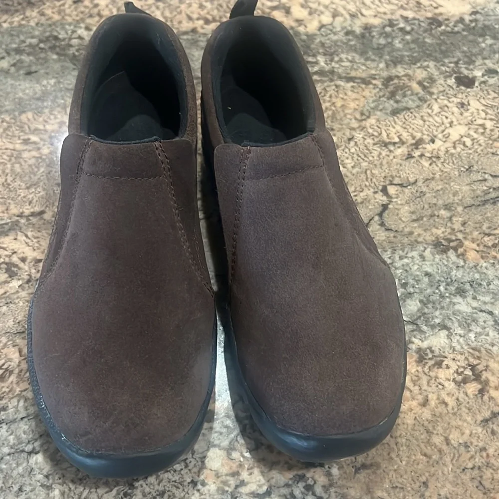 Brown Suede Slip-On Loafers with Durable Rubber Sole